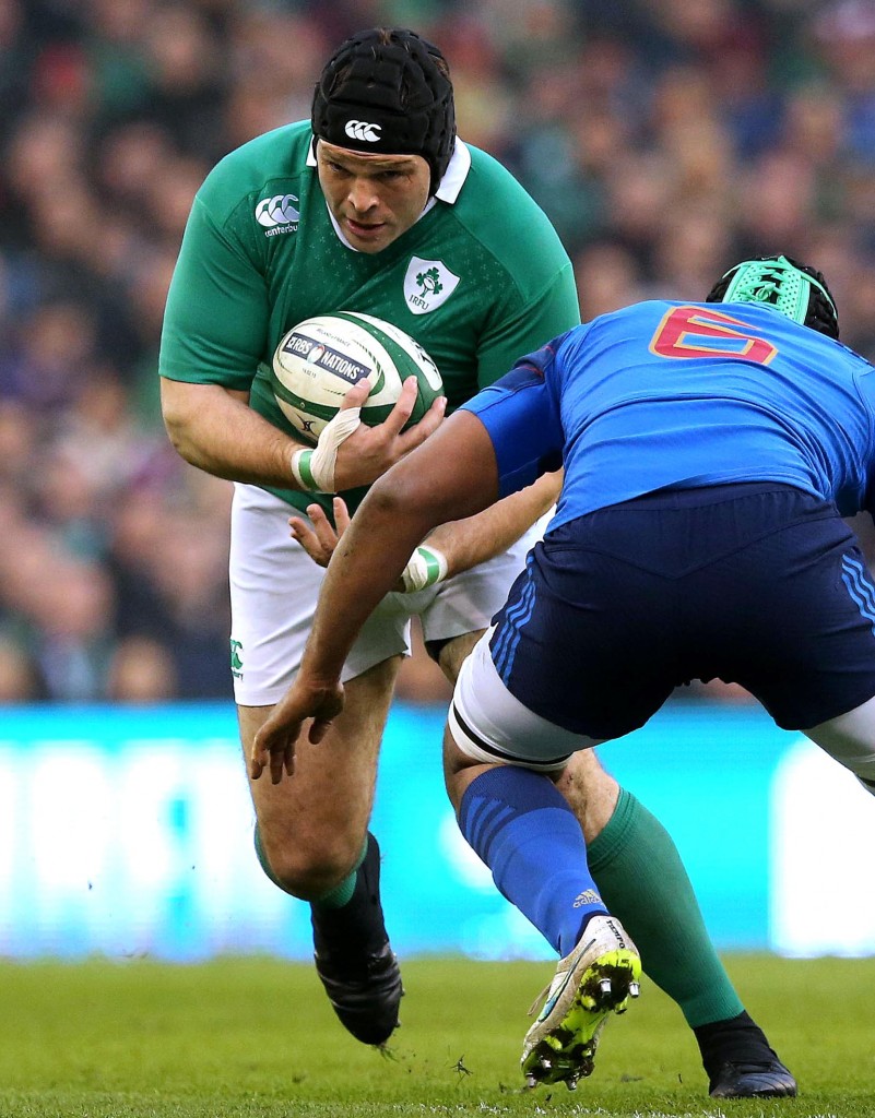 Ireland 2015 Rugby World Cup Squad 1/9/2015 RBS 6 Nations Championship 14/2/2015 Ireland vs France  Ireland's Mike Ross and Thierry Dusautoir of France  Mandatory Credit ©INPHO/Ryan Byrne