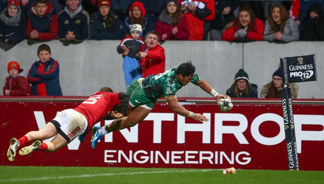 Bundee Aki scored against Munster in Round Eight ©INPHO