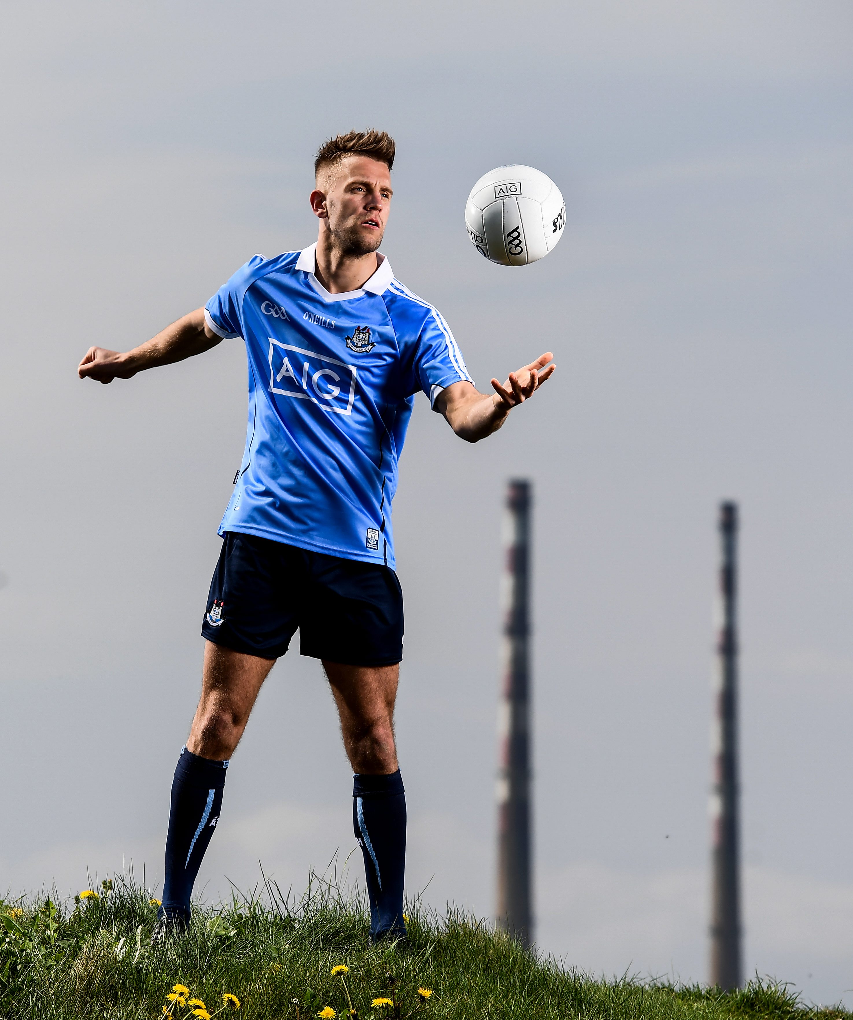 12 May 2016; Dublin stars Ali Twomey, Noelle Healy, David Treacy and Jonny Cooper helped Dublin GAA and sponsors AIG Insurance officially launch the new Dublin jersey today. Available at oneills.com and at sports outlets nationwide for 65, the jersey will be worn for the first time in a game by the Dublin minor hurlers on Saturday against Kilkenny. Pictured is Dublin footballer Jonny Cooper. Photo by Stephen McCarthy/Sportsfile