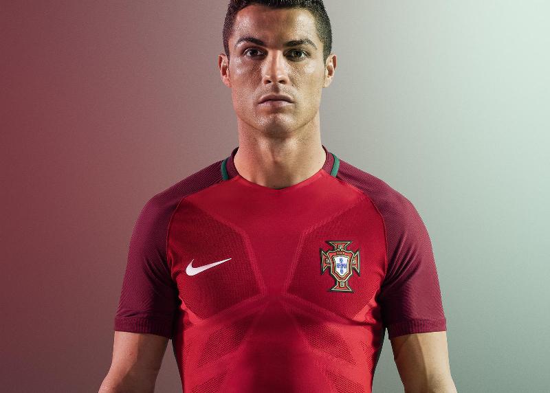 Cristiano Ronaldo models the new Portugal jersey
