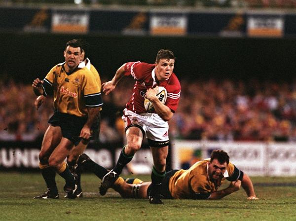 Australia vs The British and Irish Lions 1st Test 30/6/2001 Brian O'Driscoll of The Lion's on the charge Mandatory Credit ©INPHO/Billy Stickland