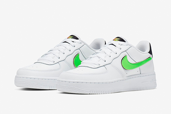 black and neon green air force ones