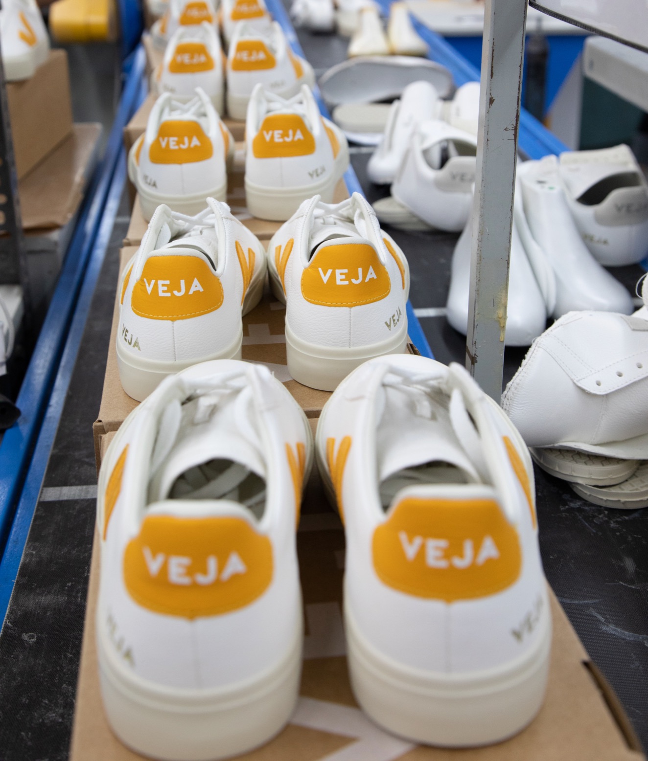 VEJA Campo trainers on production line