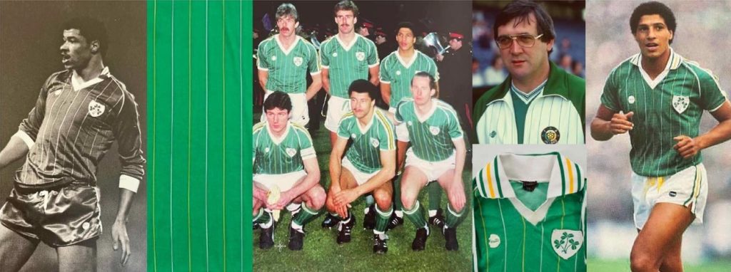 Collage with Paul McGrath and the inspiration behind the new FAI Ireland jersey.